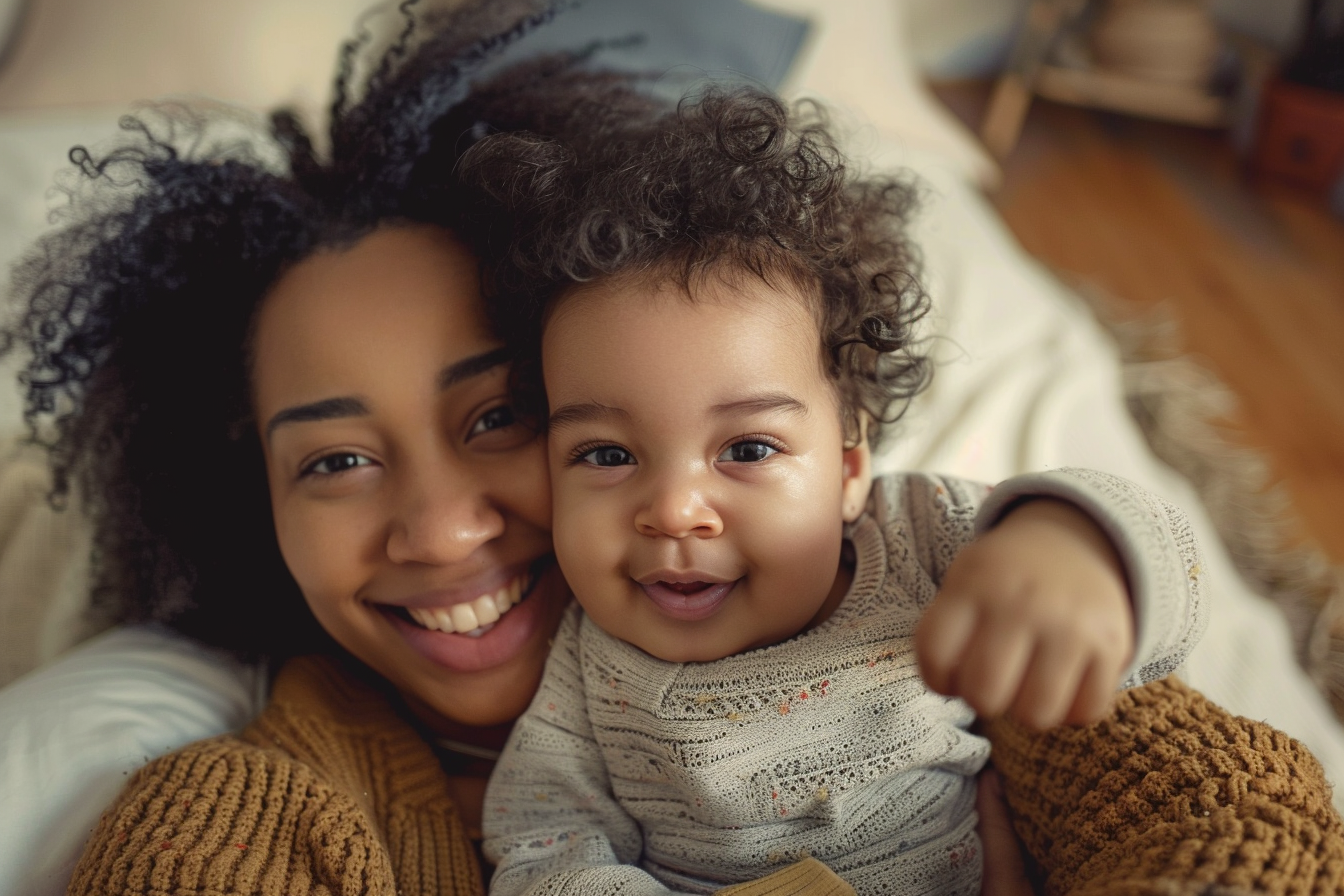 A smiling mother, a satisfied Clementina Health client.